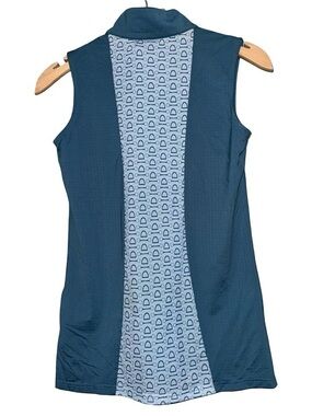 Hadley Sunshield Size S Teal Blue Horsebit Back Panel Riding Zip Sleeveless Top